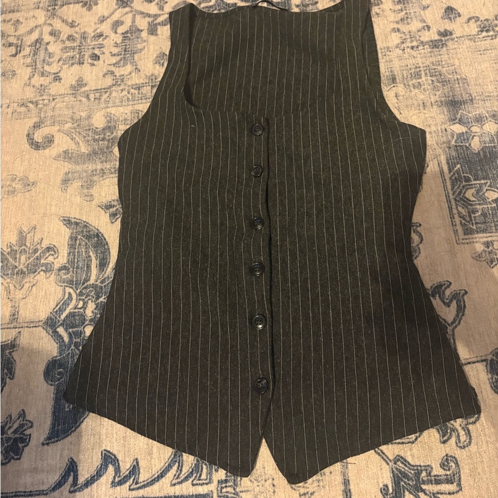 Zara Black Pinstripe Women's Vest